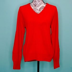Vintage 80’s Red Scottish Cashmere V-Neck Sweater